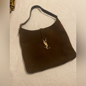 Beautiful brown suede hobo purse
